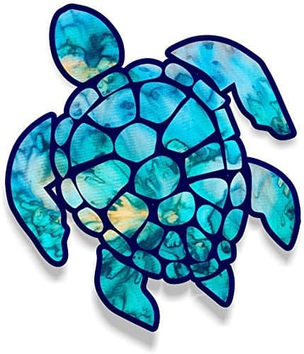 Turtle Cyan Dream Pattern Vinyl Bumper Sticker Decal for Car Clearance and Styling 5"