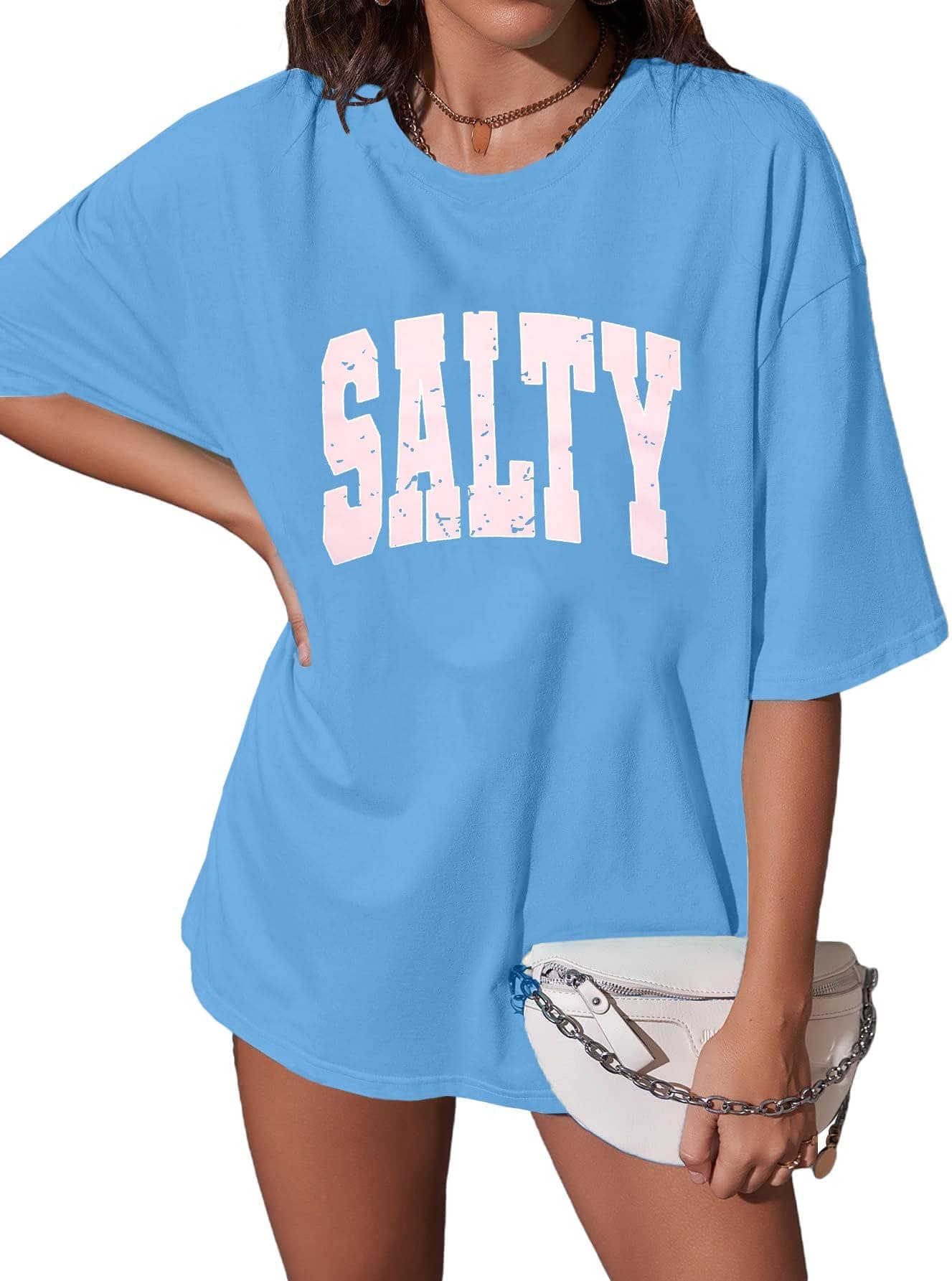 Salted Beach Women's Oversized Graphic Tees for Summer Hawaiian Style Casual Wear
| Hawaiian Beach Oversized graphic te