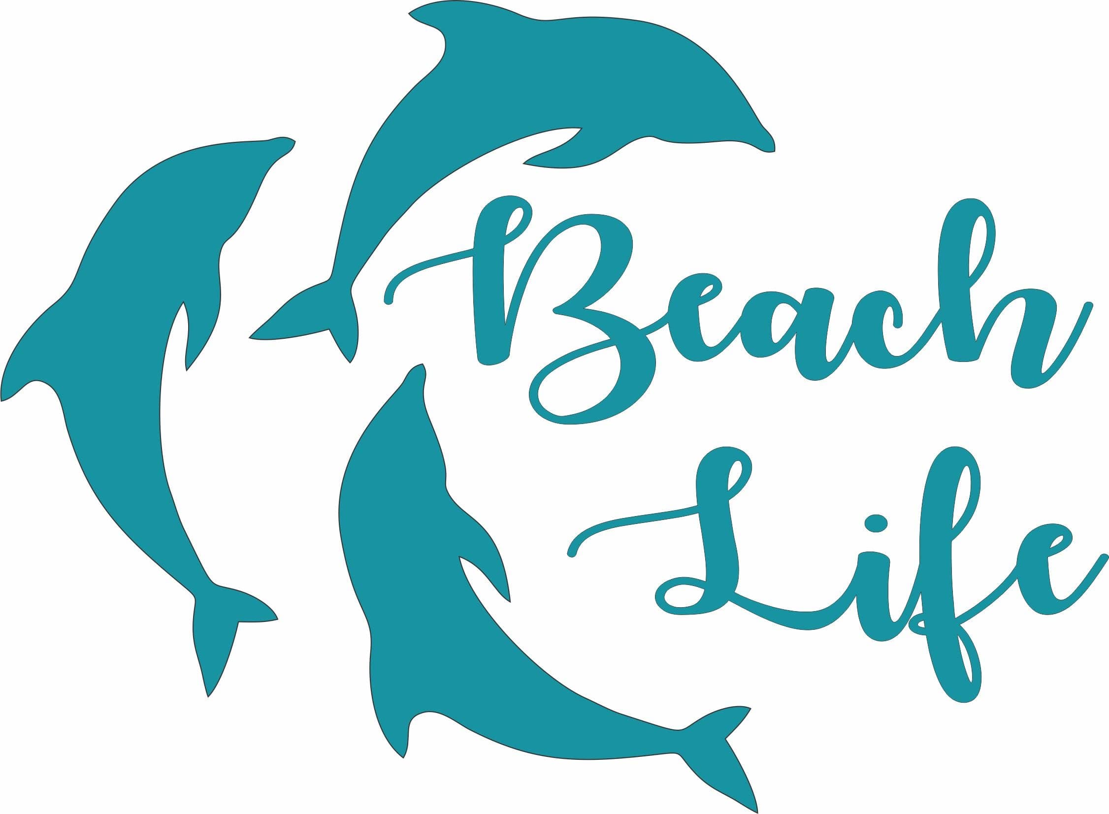 Beach Life Dolphins Ocean Turquoise Blue Die Cut Vinyl Window Decal for Car/Truck
Beach Life Dolphins Ocean Die Cut Viny