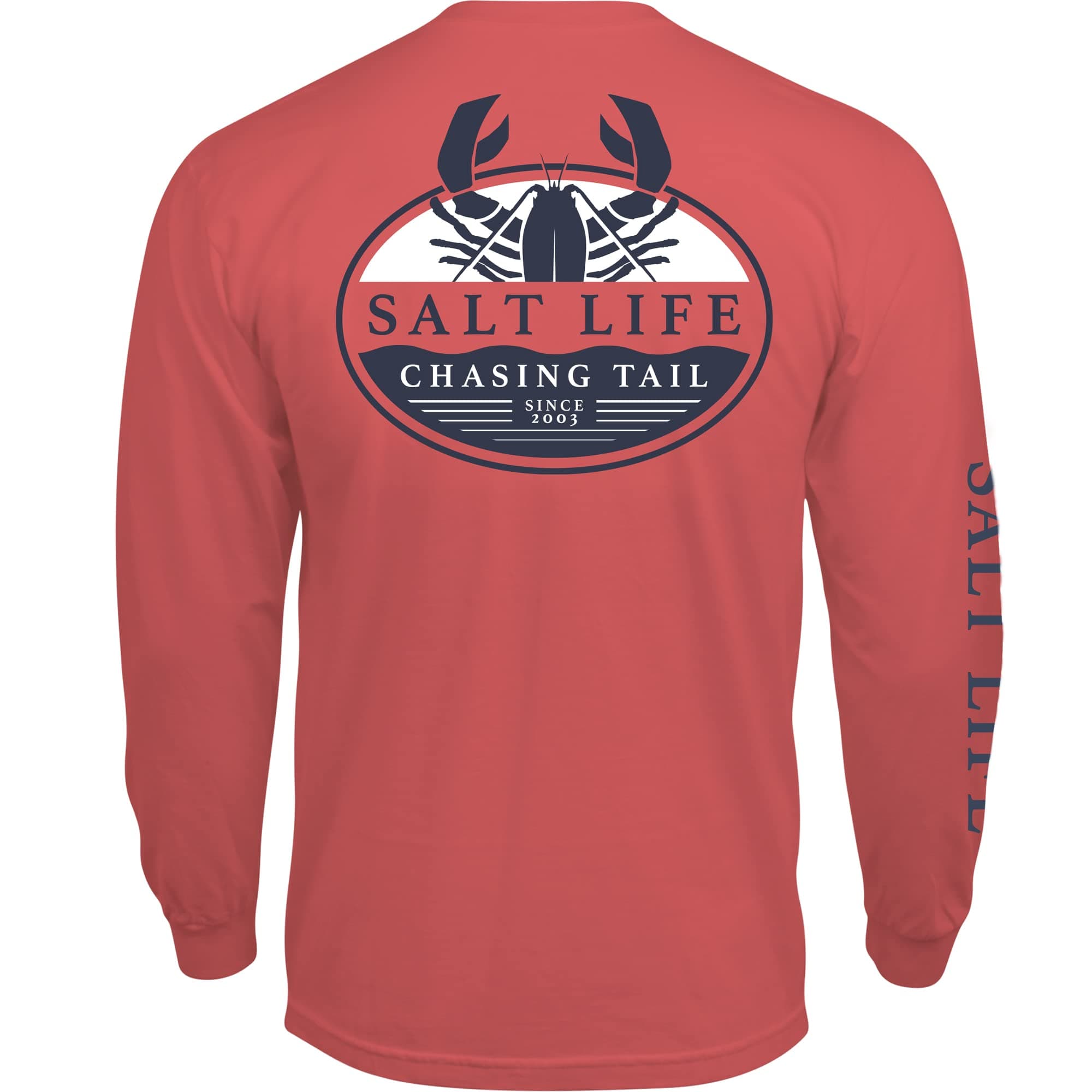 Salt Life Men's Lobster Tail Long Sleeve Tee for Casual WearComfortable Cotton Fabric, Bright Colors, Unisex StyleSized