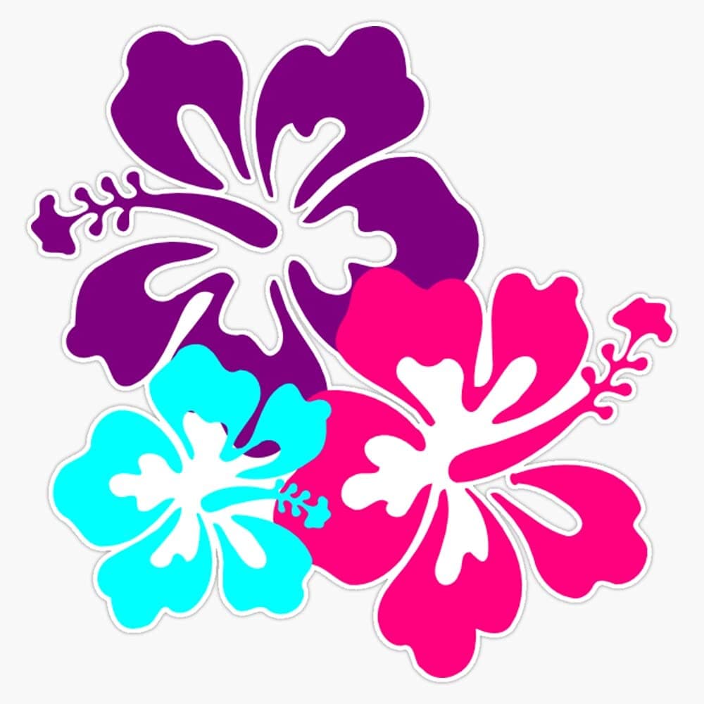 Hawaiian Flowers Waterproof Laptop Window Decal for Outdoor Use
| Hawaiian Flowers Vinyl Bumper Sticker for Cars and Ve