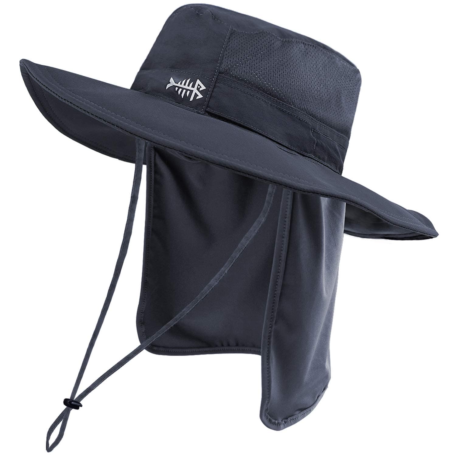 BASSDASH UPF 50+ Sun Fishing Hat for Men Water Resistant with Detachable Neck Flap Global Recycled Standard Global Recyc