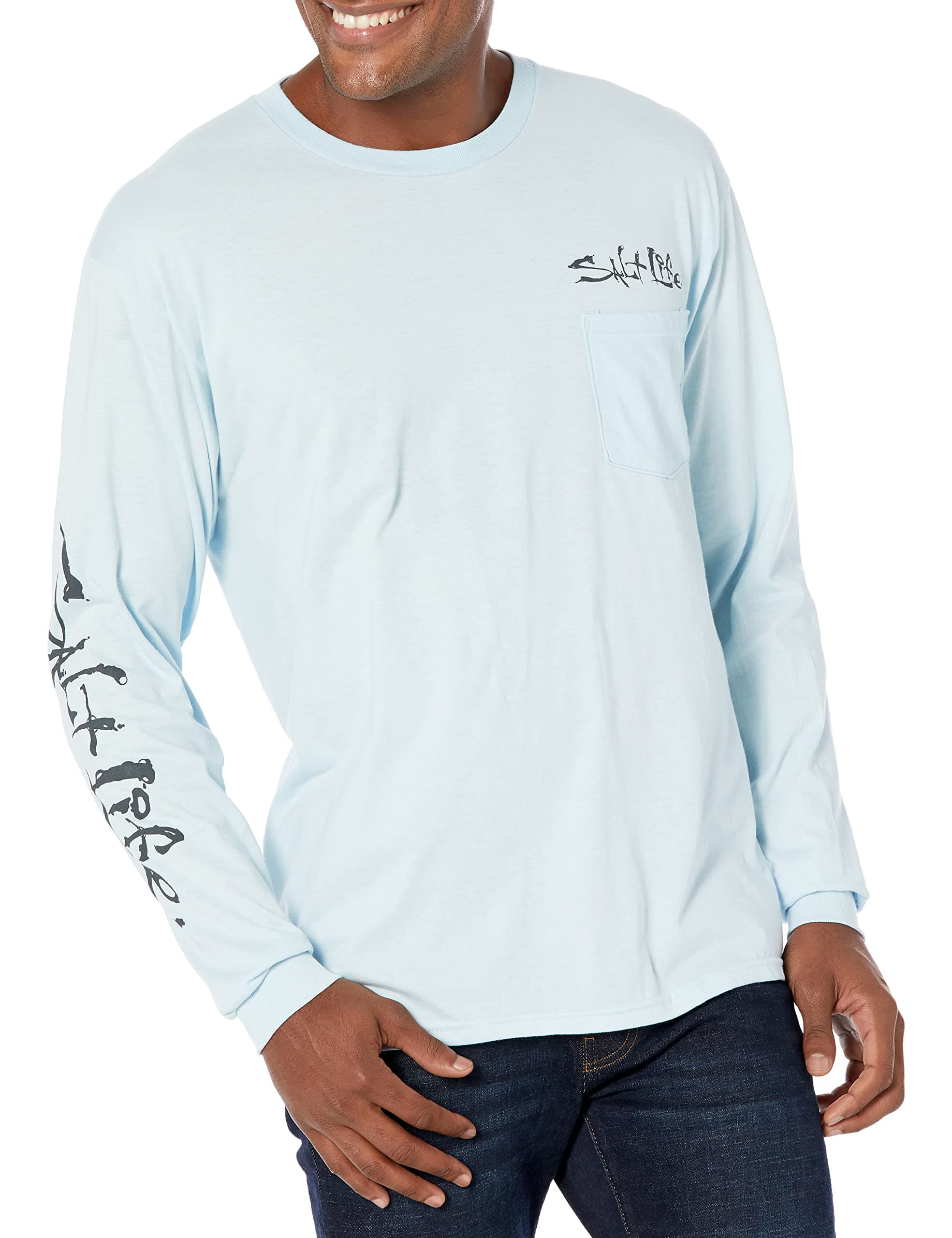 Salt Life Men's Hook Line and Sinker Fade Long Sleeve Classic Fit Shirt for Casual Wear Comfort and Style