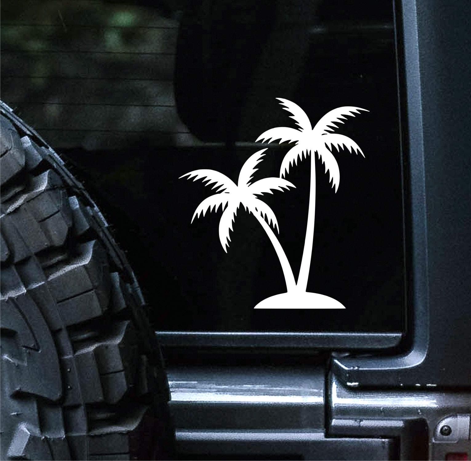 Palm Tree Decal Vinyl Car Sticker Sunset Graphics Tropical Beach | Cars Trucks Vans Walls | White | |5 inches | SGD00003
