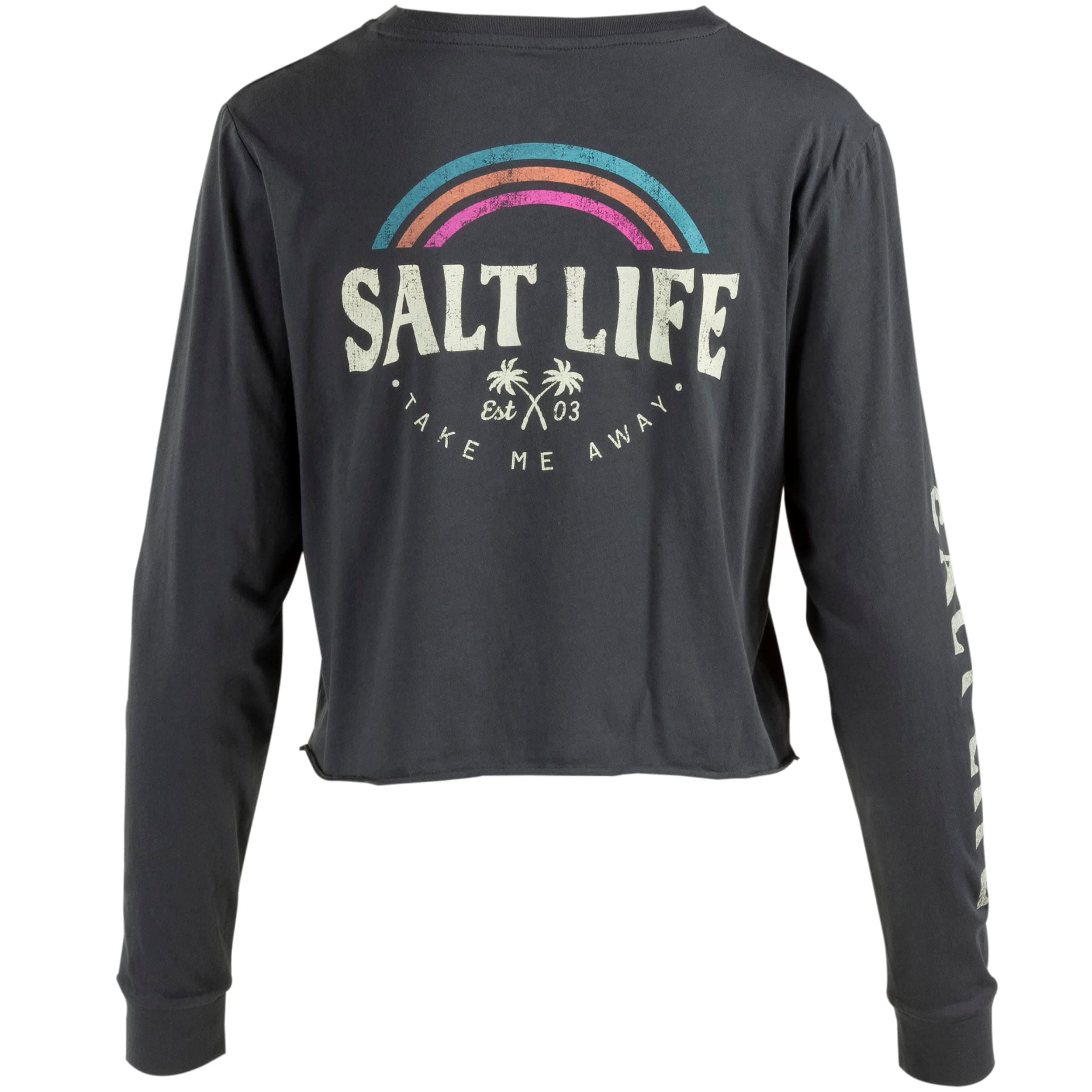 Salt Life Women's Stylish Long Sleeve Cropped Tee for Casual Summer Wear, Breathable Fabric, Multiple Sizes Available, S