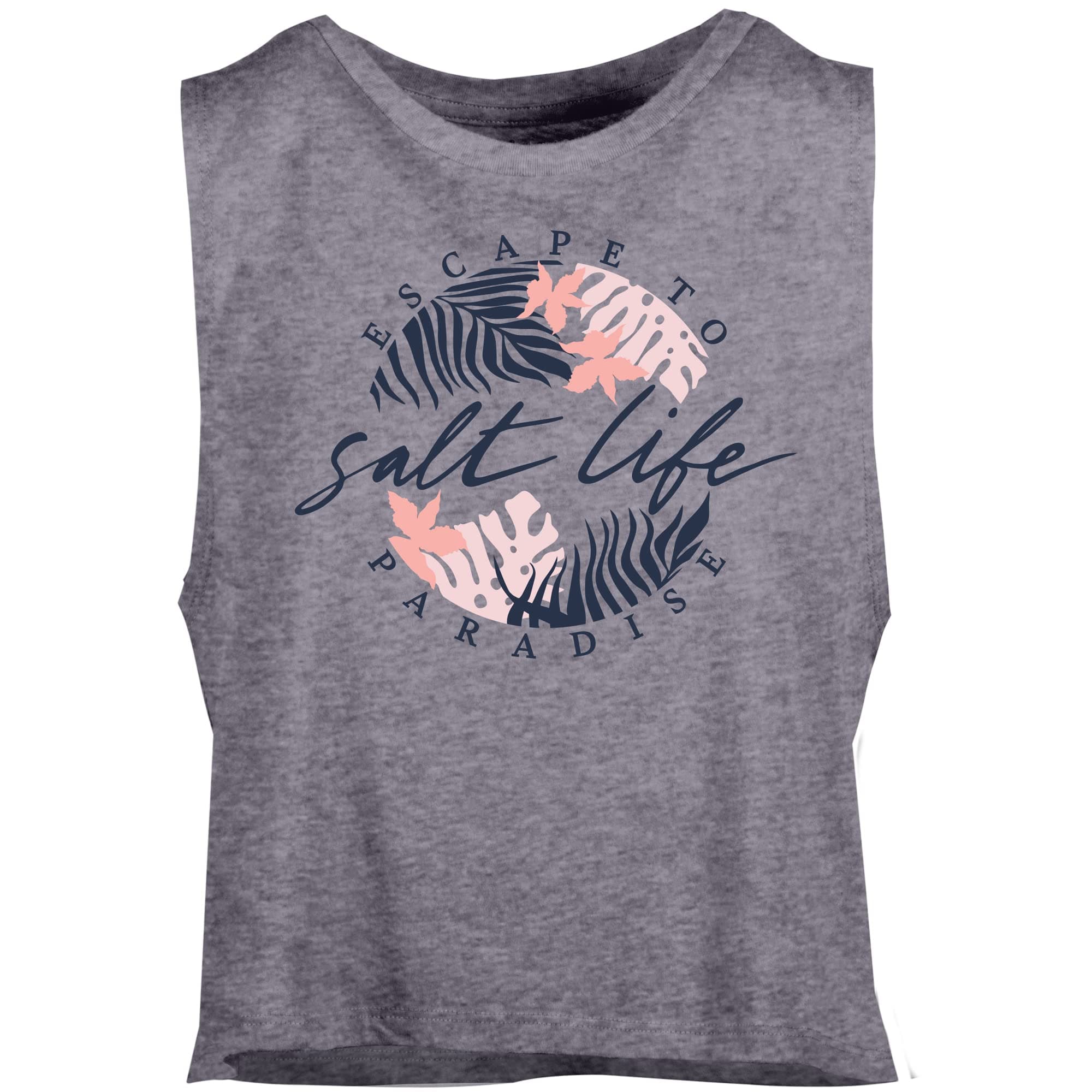Salt Life Women's Comfortable Cropped Muscle Tank for Summer Beach Trips Sun Protection