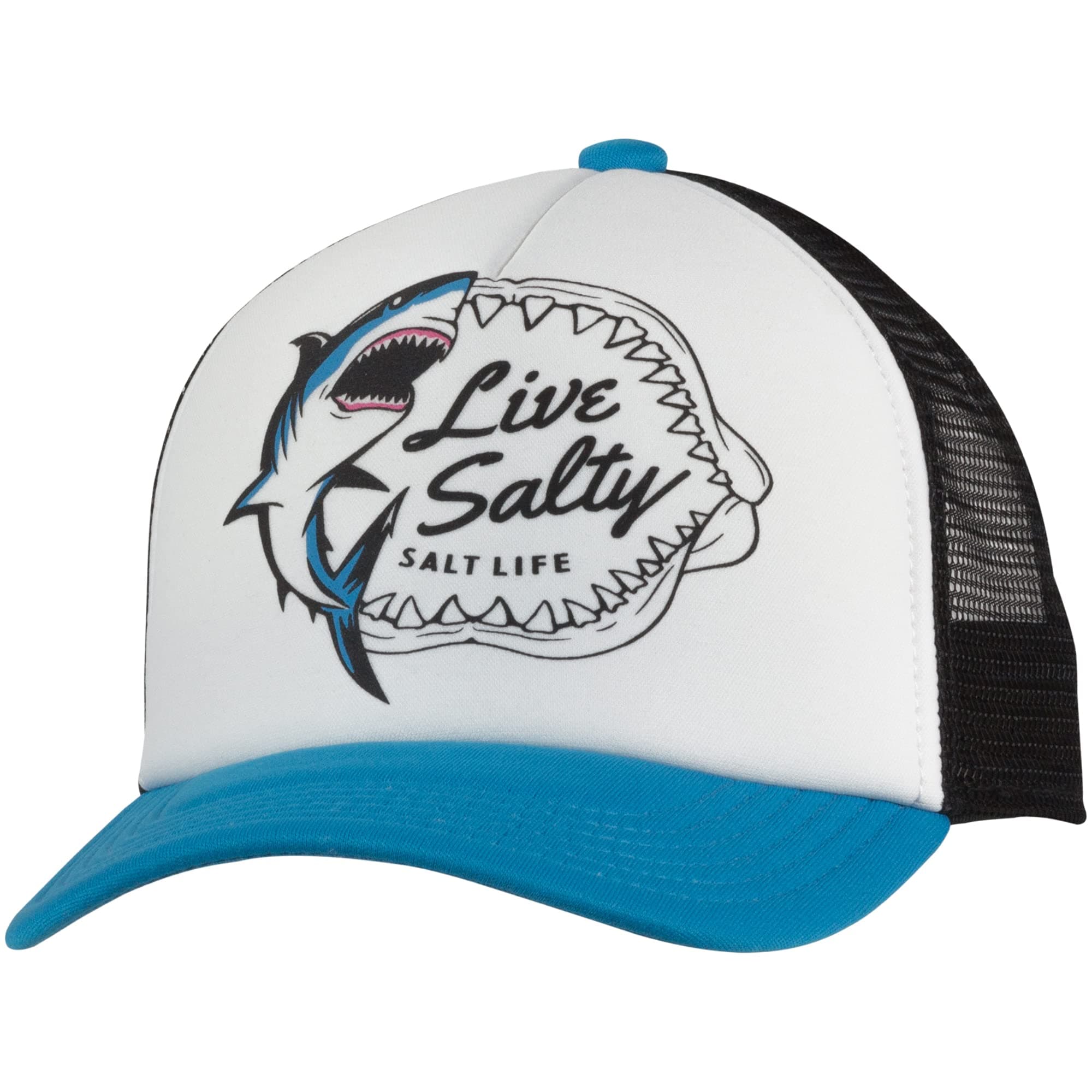 Salt Life Shark Bite Trucker Hat for Youth, Malibu Blue, One Size Fits Most (OSFM)
Salt Life Shark Bite Trucker Hat fo