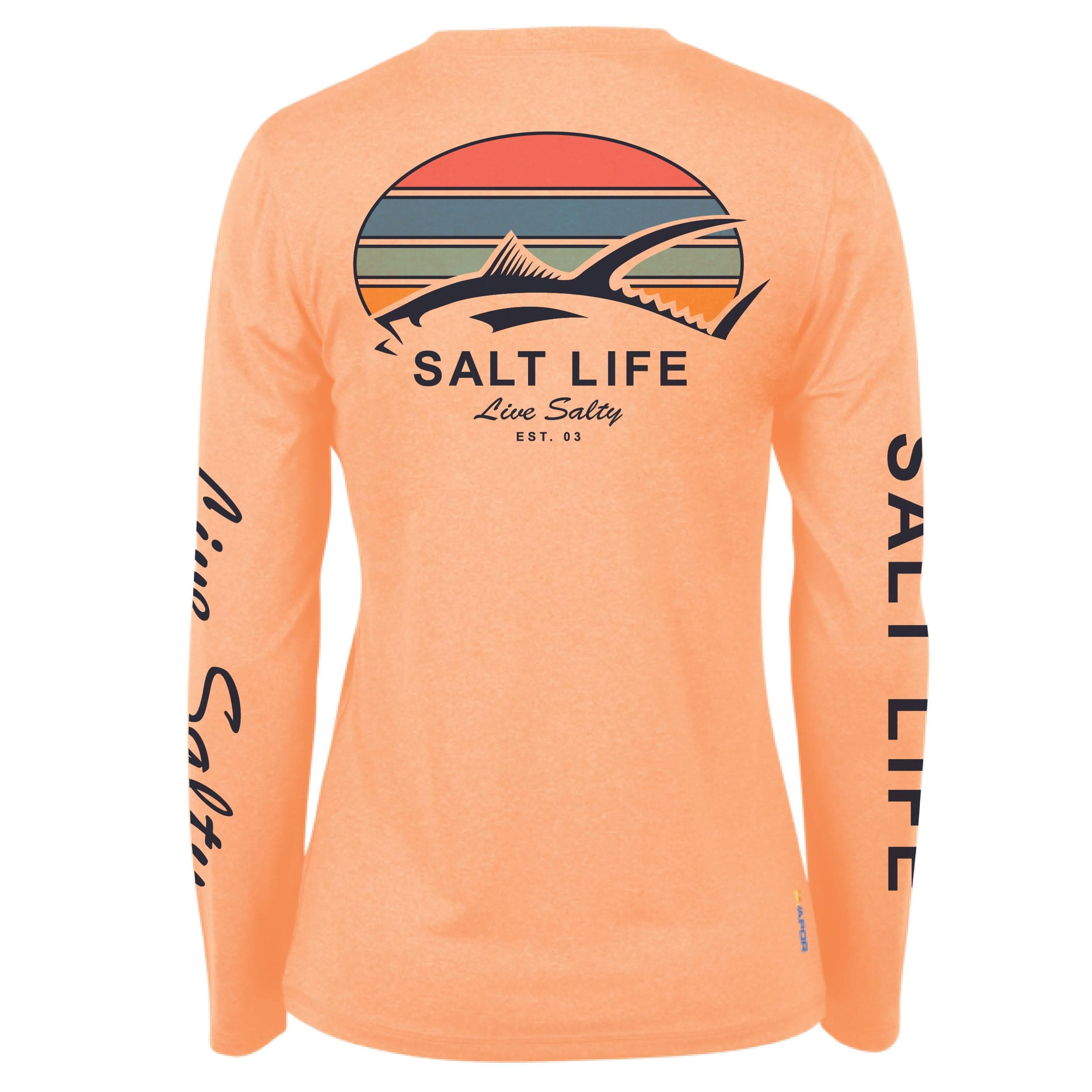 Salt Life Women's Tuna Tribe Long Sleeve Performance Tee + Active Wear + Athletes + Outdoor Activities + Moisture Wickin