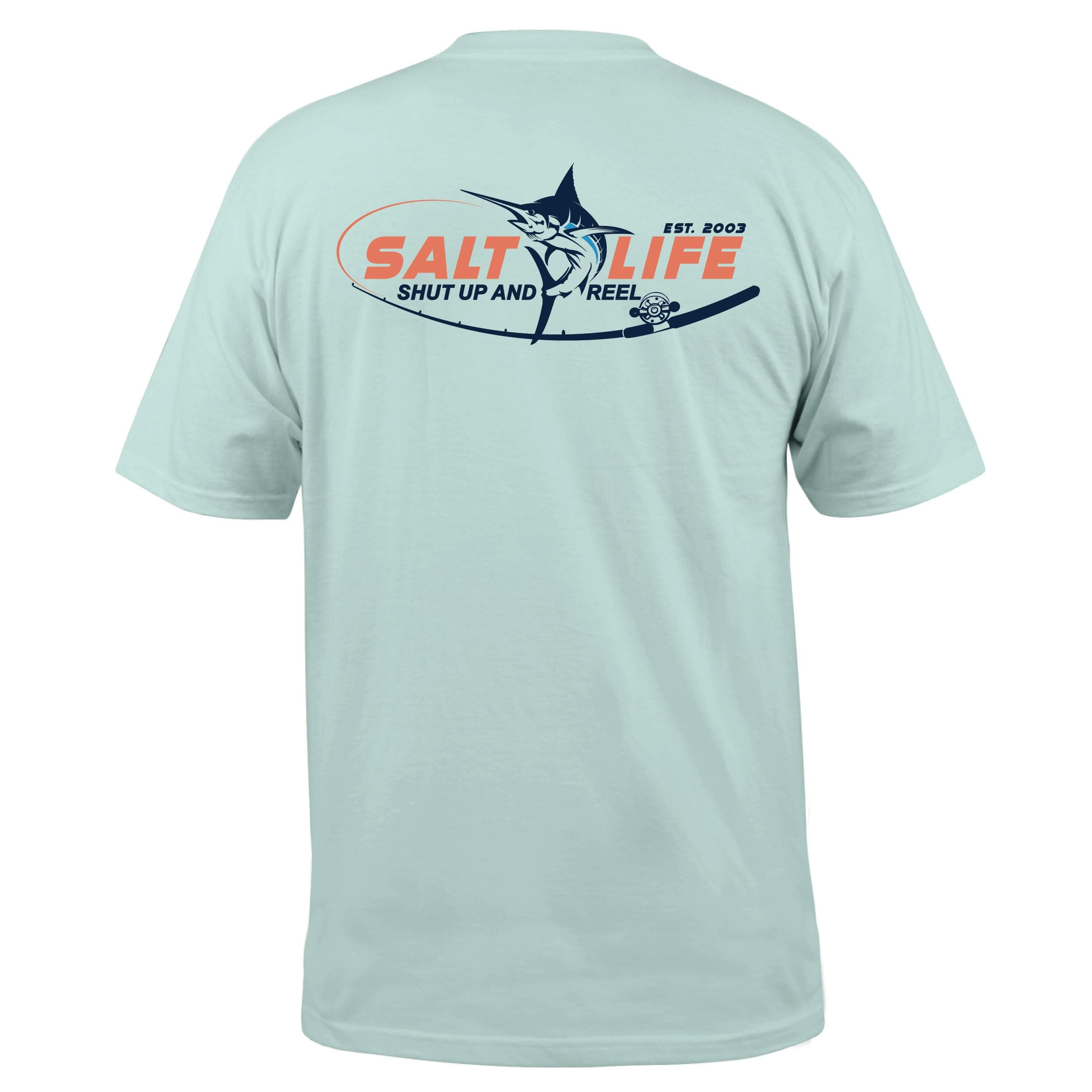 Salt Life Men's Reel Time Short Sleeve Tee + Stretchy Fabric + Fishing Enthusiast + Beach Days + Moisture Wicking + 100%