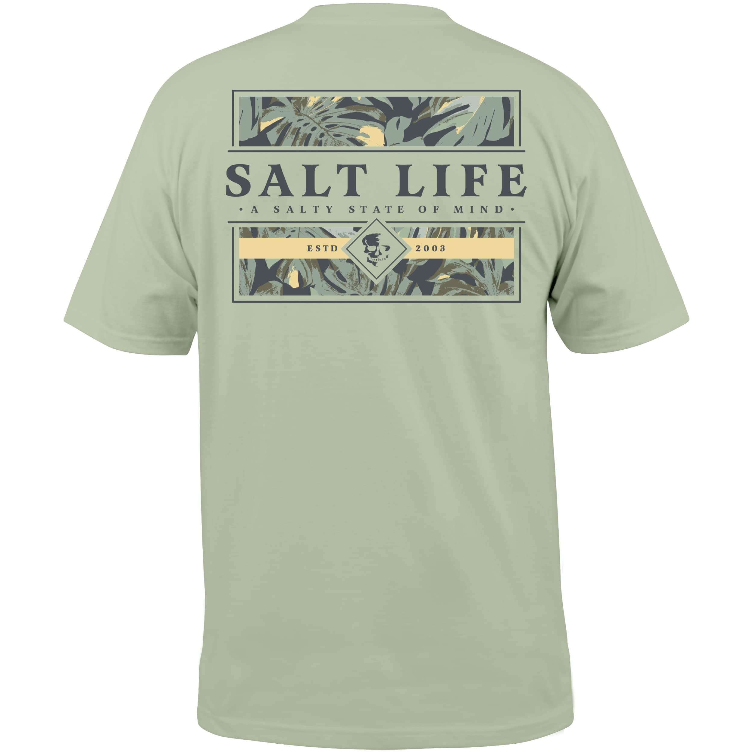 Salt Life Men's Standard Skull and Poles Short Sleeve Pocket Tee Perfect for Beach Days and Casual Wear