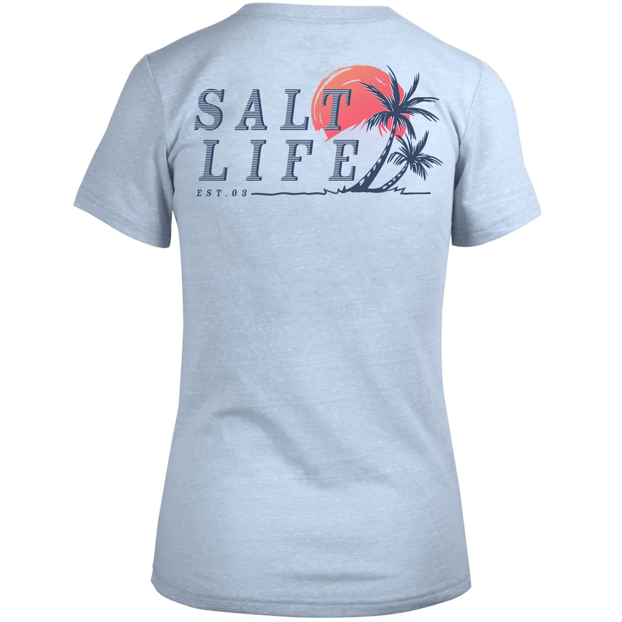Salt Life Men's Leaning Palms Short Sleeve Fitted Tee for Outdoor Summer Wear, Breathable and Comfortable, Multiple Size