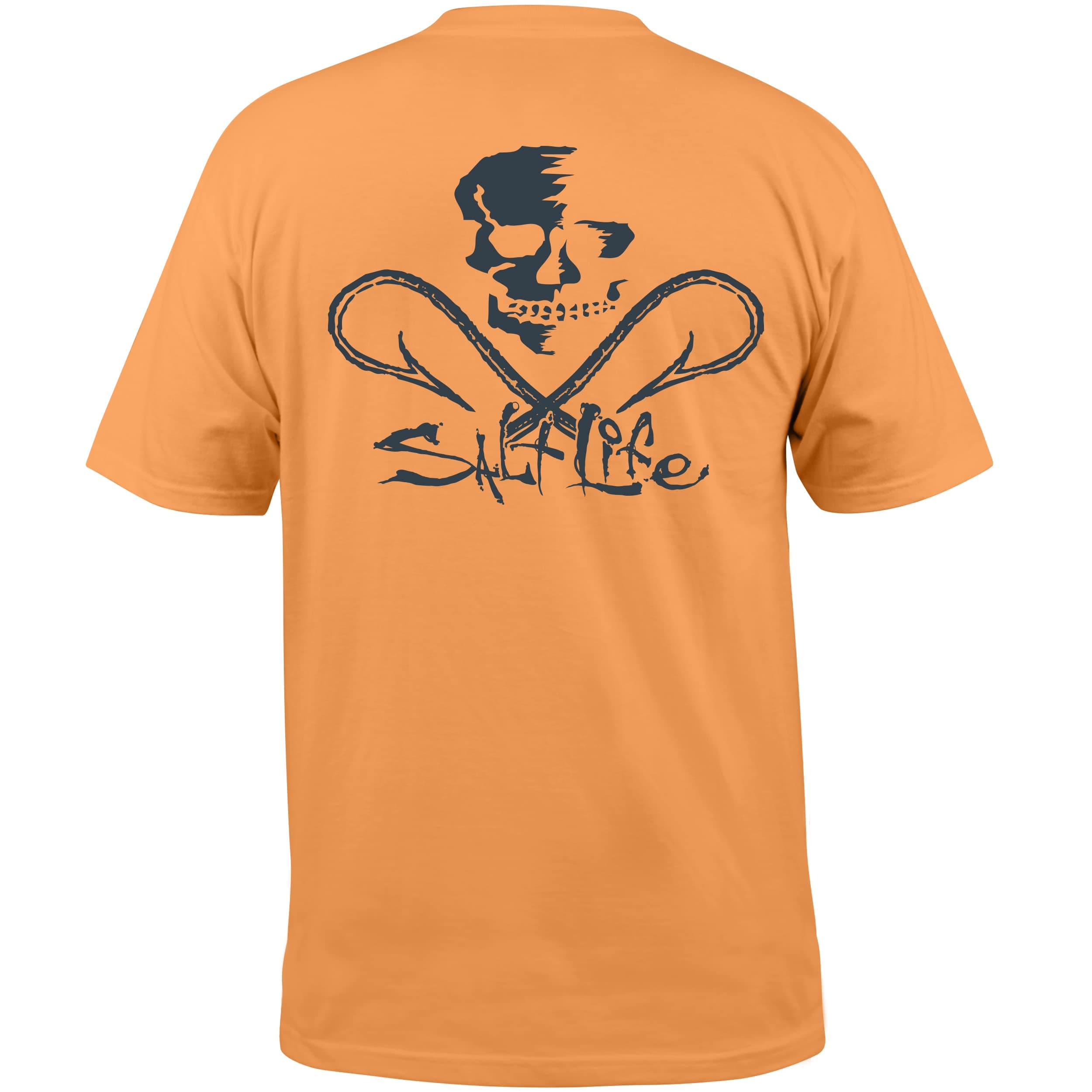 Salt Life Men's Classic Fit Short Sleeve Shirt Skull and Hooks Design Summer Beach Vacation