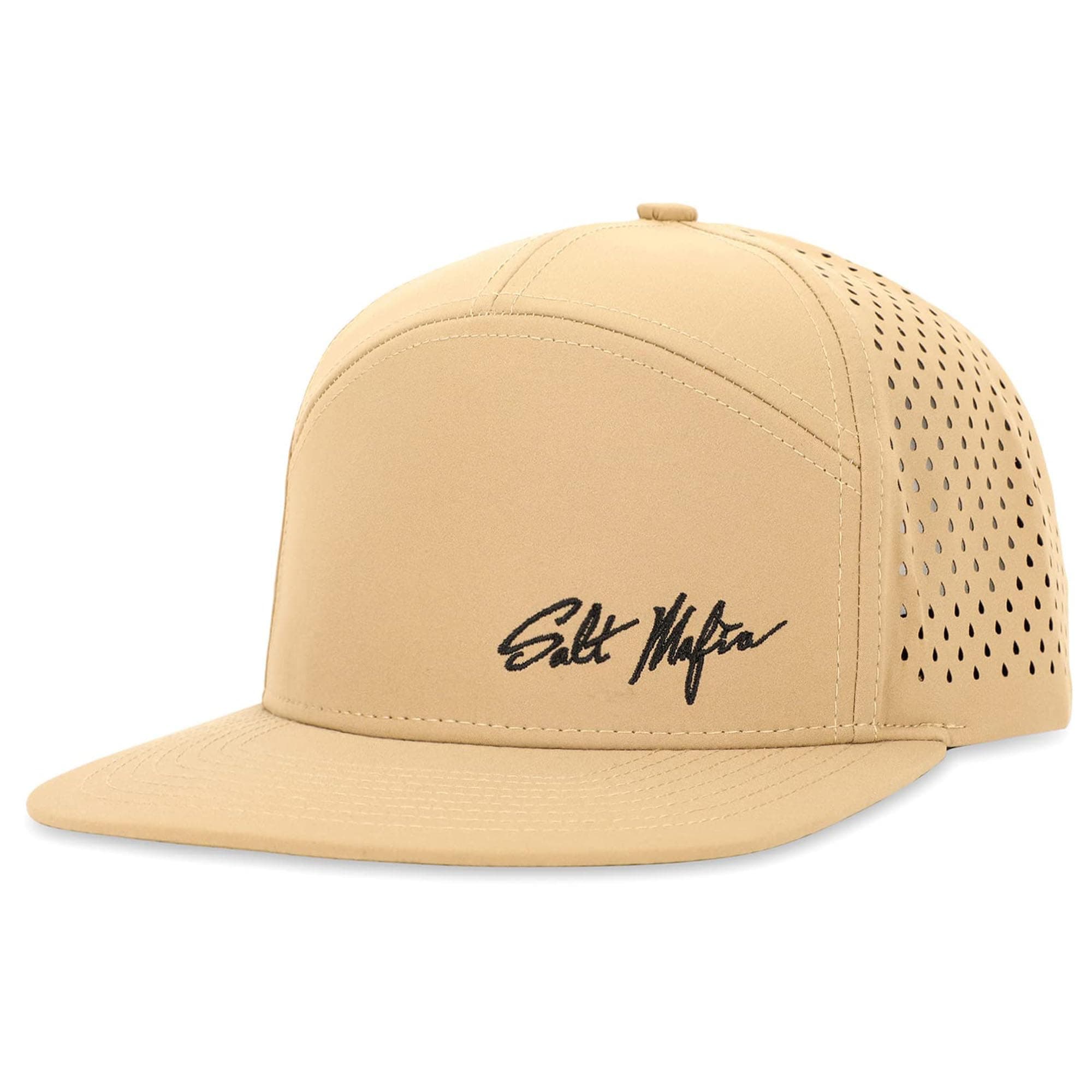 Salt Mafia Waterproof Hats for Men - Surfer Hat for Men, 7 Panel Flat Brim Hat
