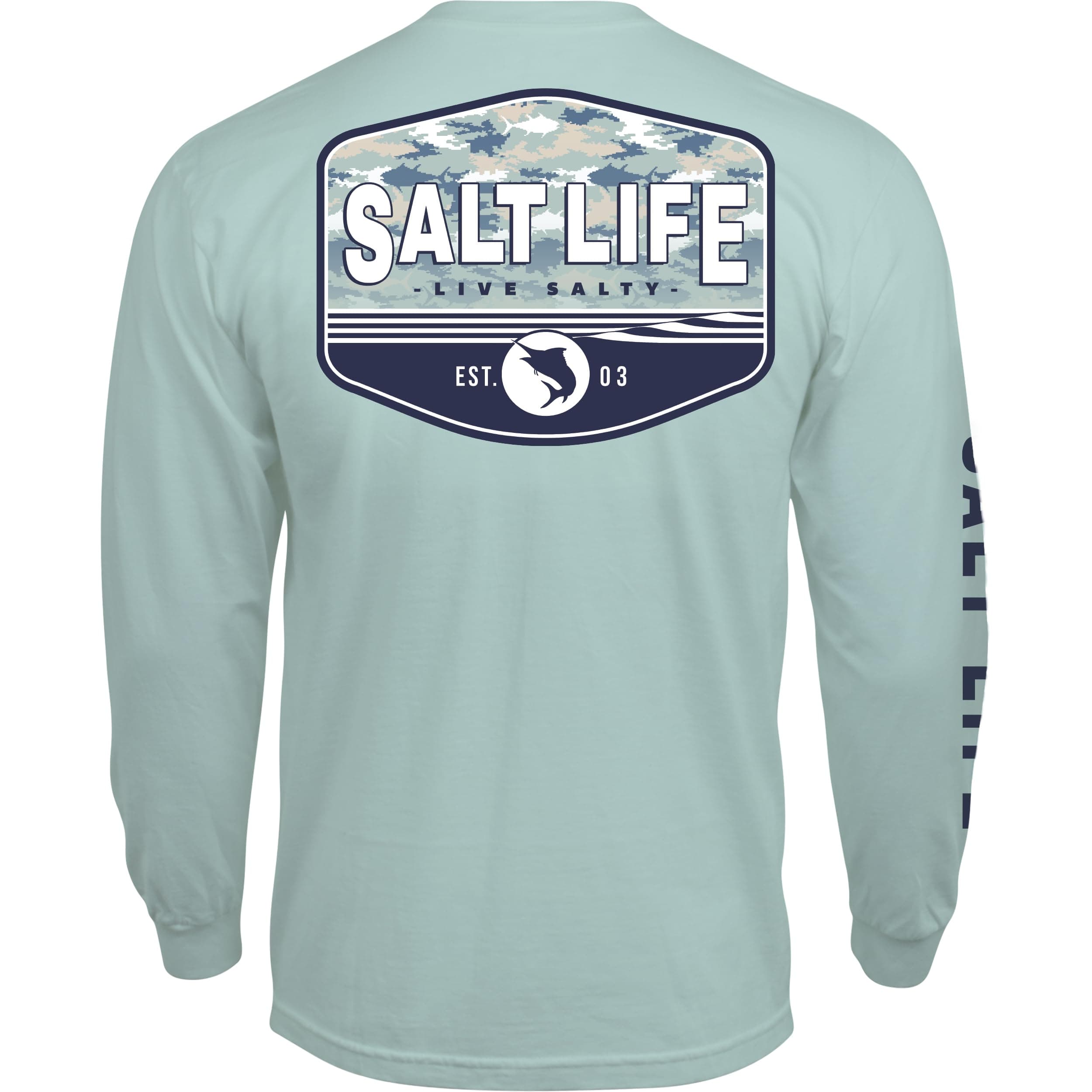 Salt Life Women's Long Sleeve Shirt Classic Fit Fade Long Sleeve Classic Fit Shirt Aquatic Journey