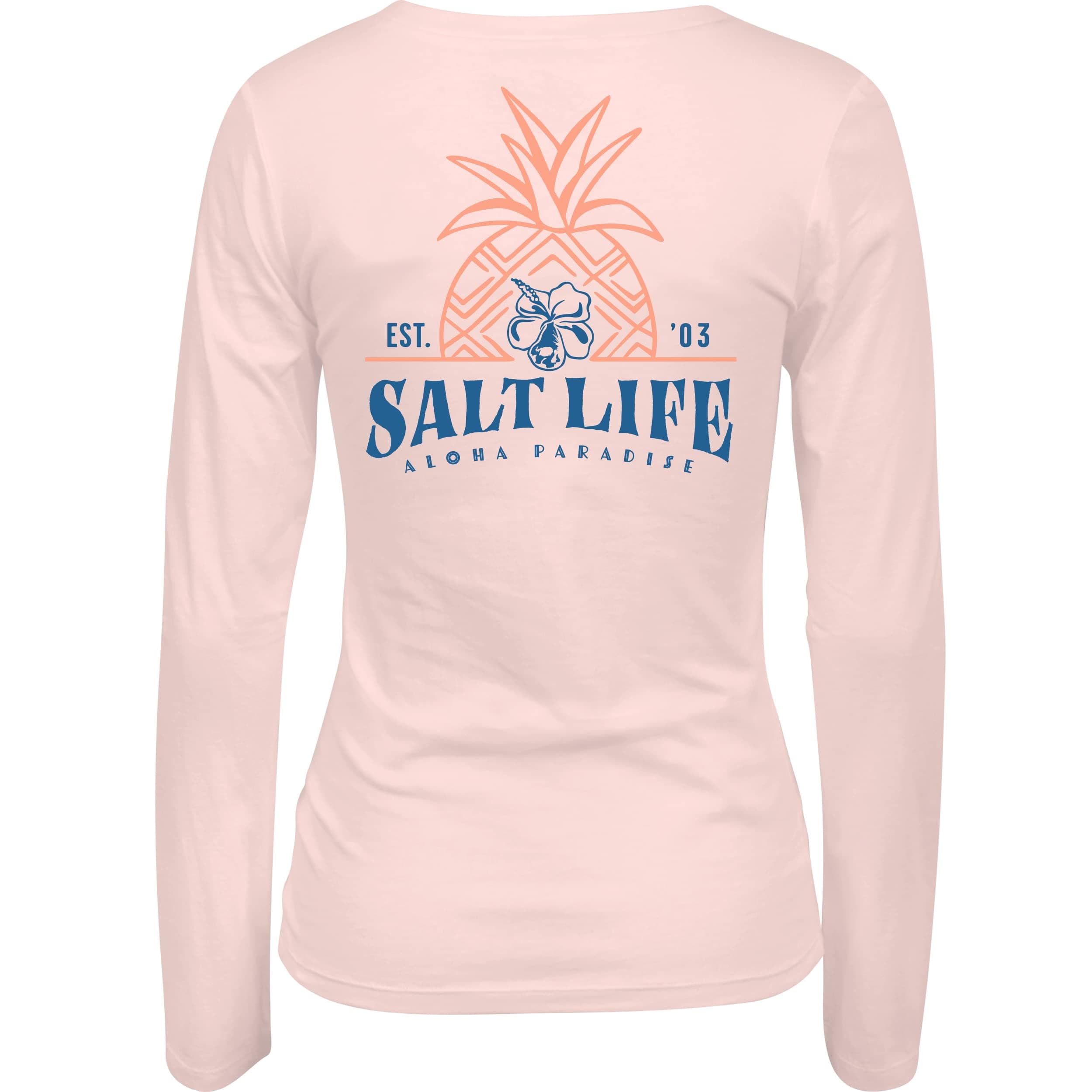 Salt Life Women's Pineapple Resort Long Sleeve V-Neck Tee + Size+Color + Beach Vacation + Easy Wear + Soft Fabric + Shor