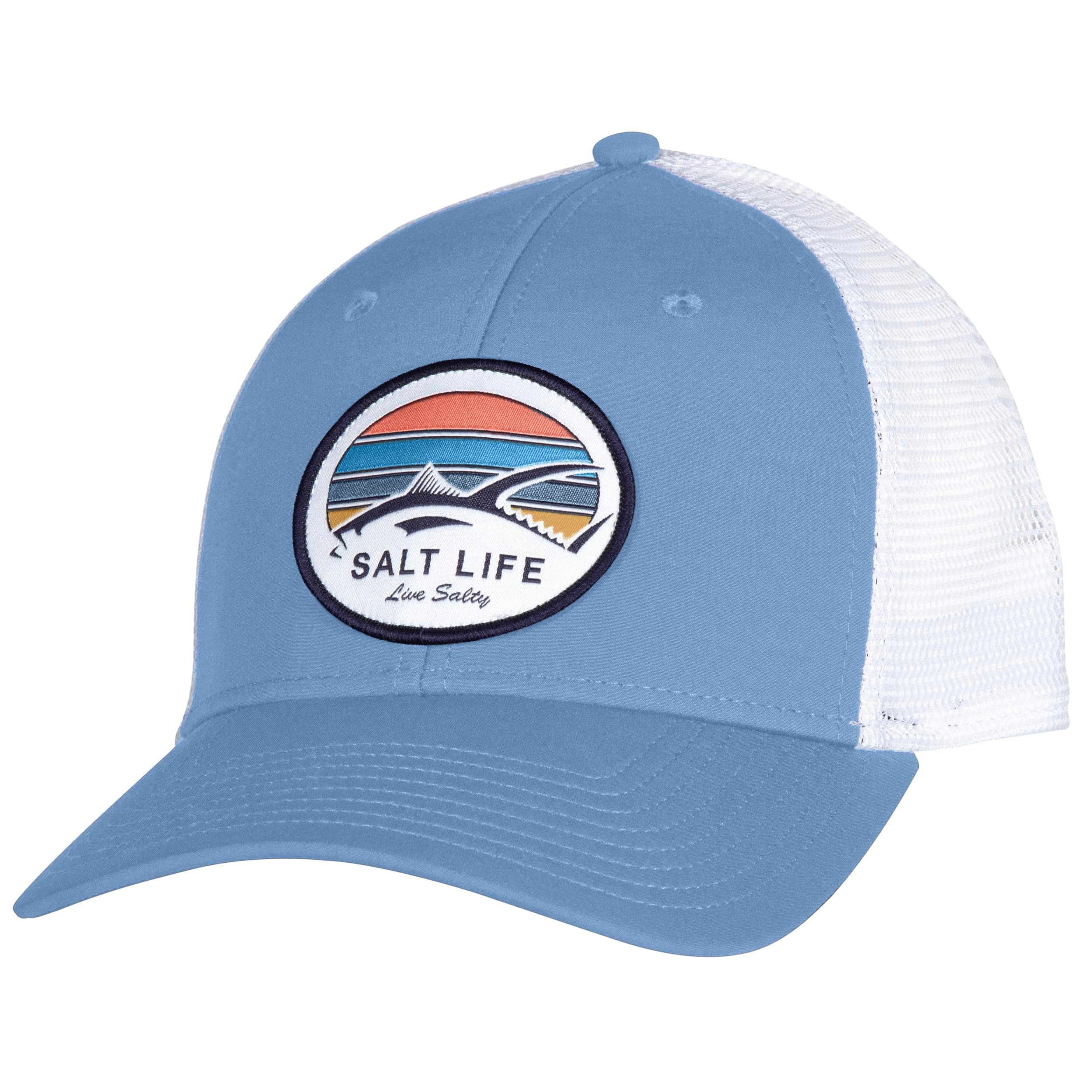 Salt Life Men's Tuna Tribe Hat + Summer Outdoor Activities + Beach Goers + Wide Brim Protection + Straw Material + L Siz