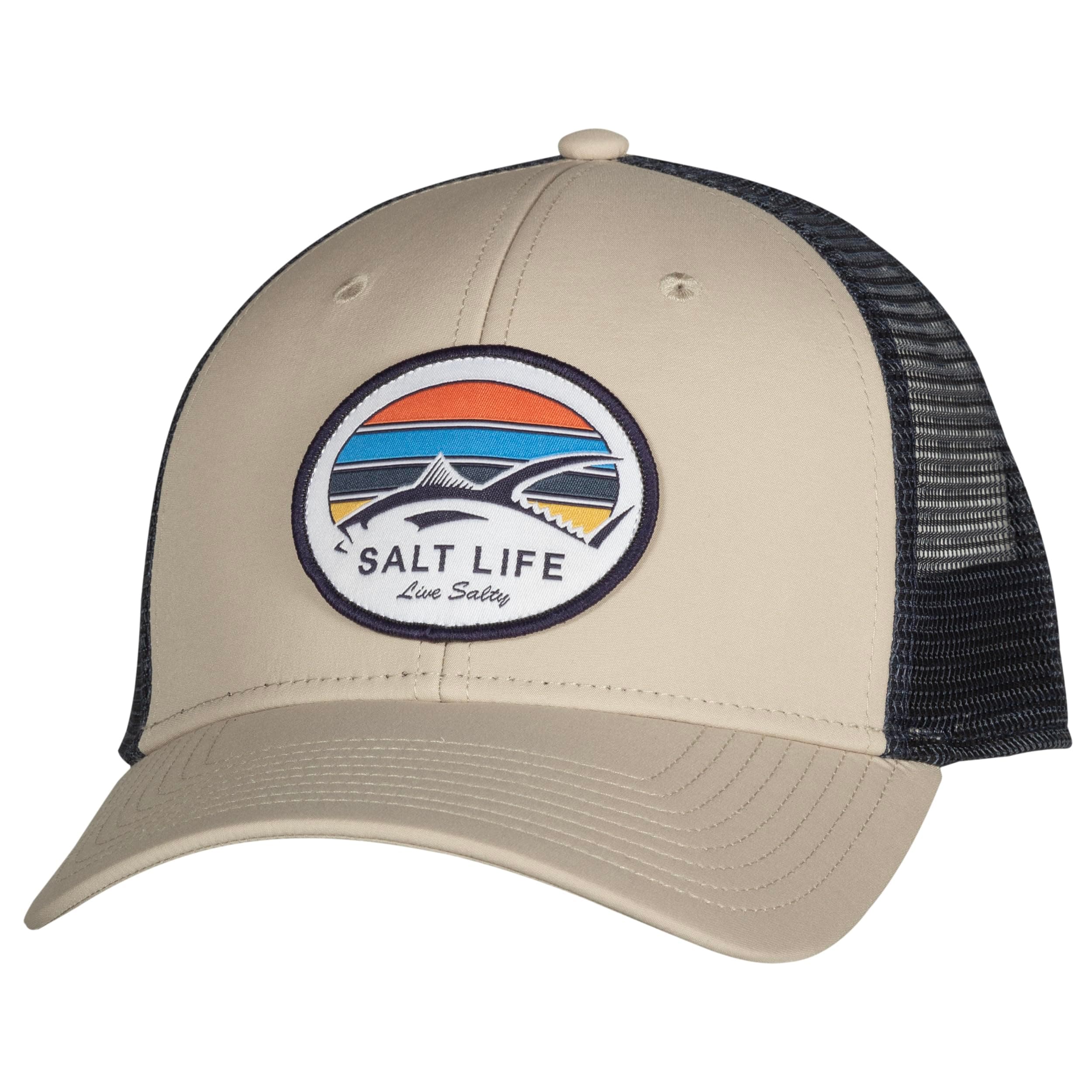 Salt Life Men's Summer Wide Brim Hat for Fishing and Outdoor Activities UV Protection Lightweight Breathable Hat with Ad