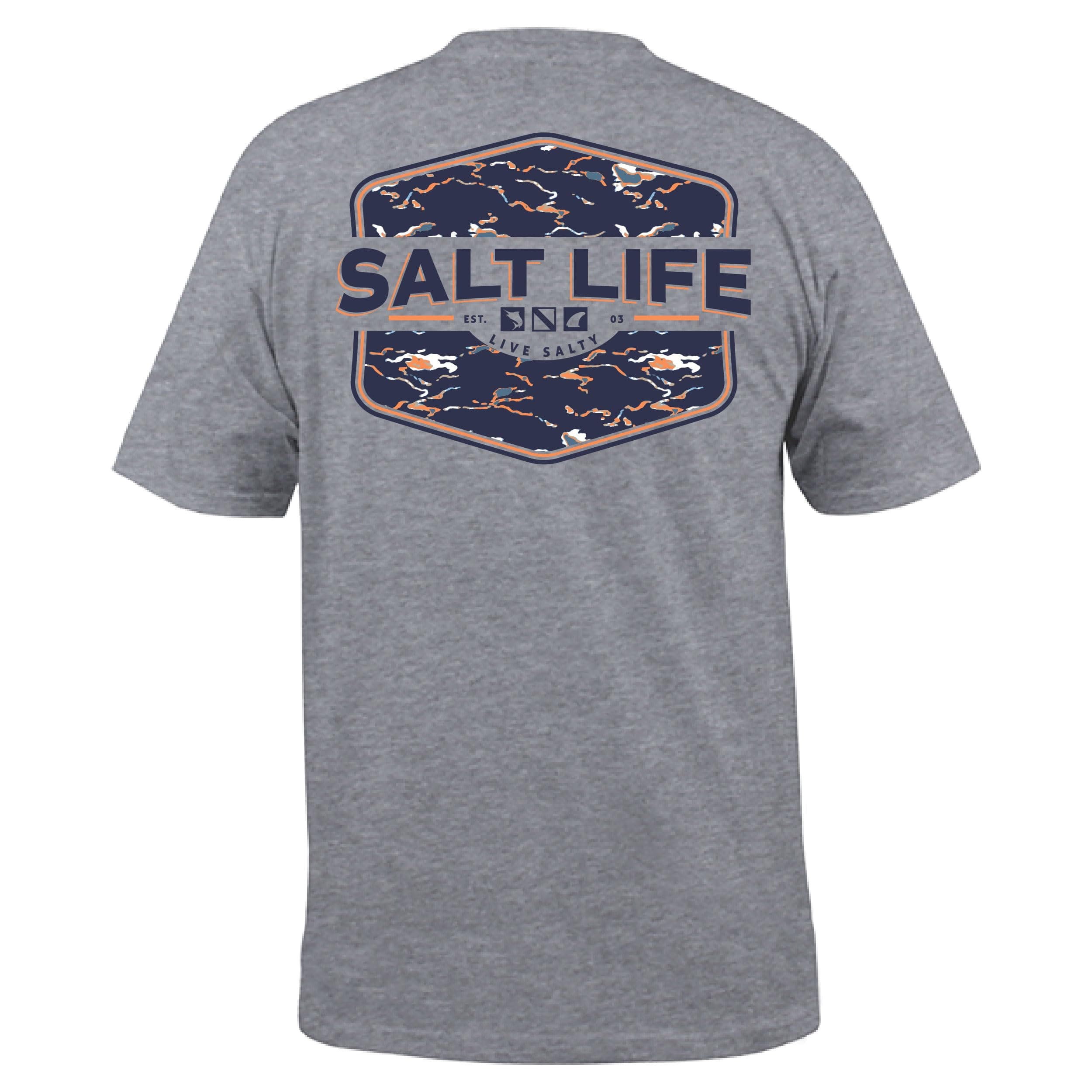 Salt Life Men's Tactical Camo Short Sleeve Tee + Size: Medium + Color: Black + 100% Polyester Transitional Fabric + Idea