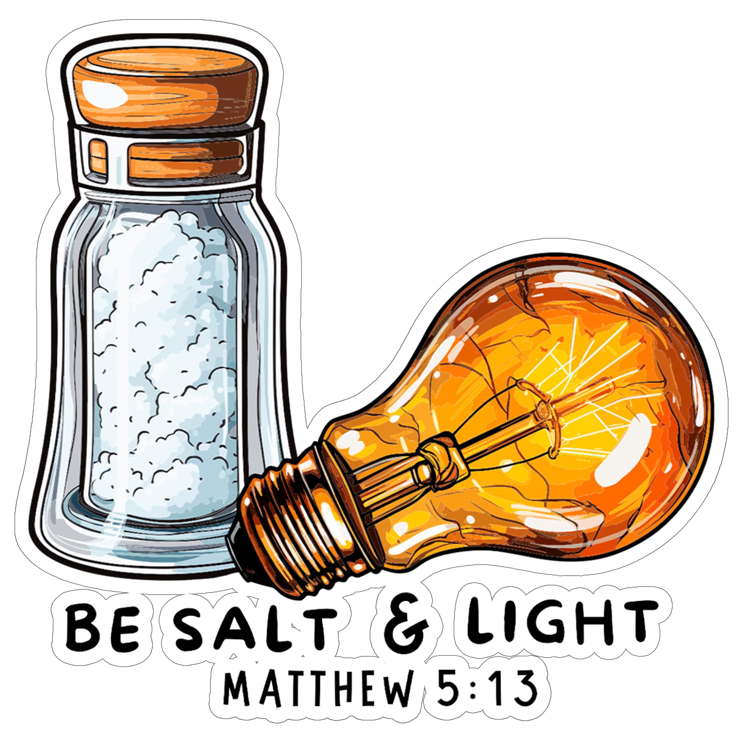 Waterproof Vinyl Decal for Laptop Salt and Light Sticker - Durable Funny Aesthetic Long-Lasting Stickers for Adults ID4