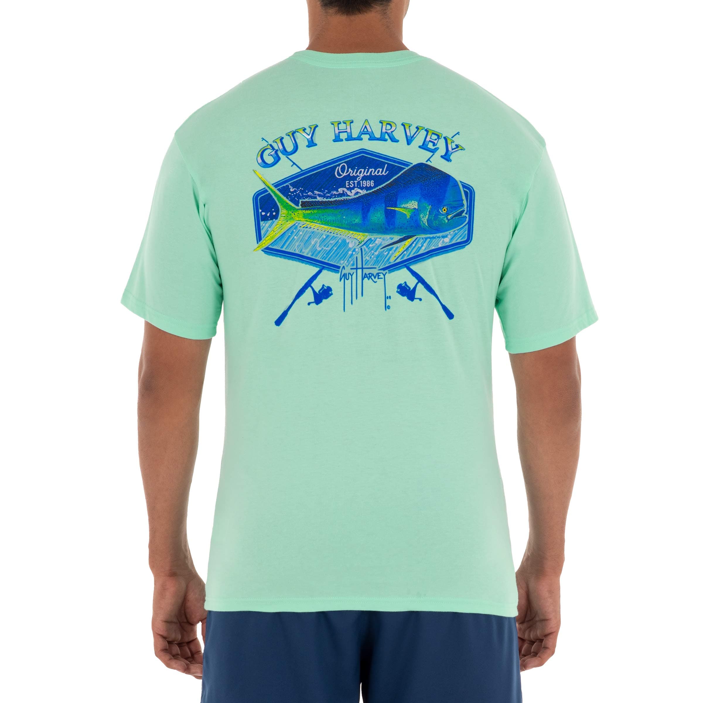 Guy Harvey Men’s Offshore Fish Collection Short Sleeve T-Shirt for Fishing Enthusiasts Feature-Fit Edition Medium Size R
