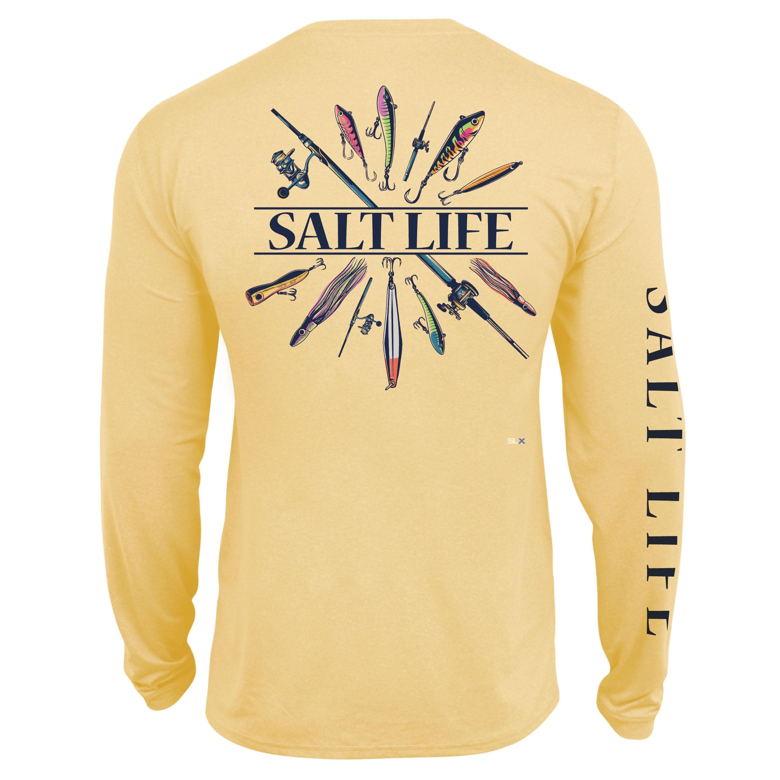 Salt Life Men's Lure Me in Long Sleeve Performance Tee for Men in Outdoor Summer Activities Breathable Moisture-Wicking