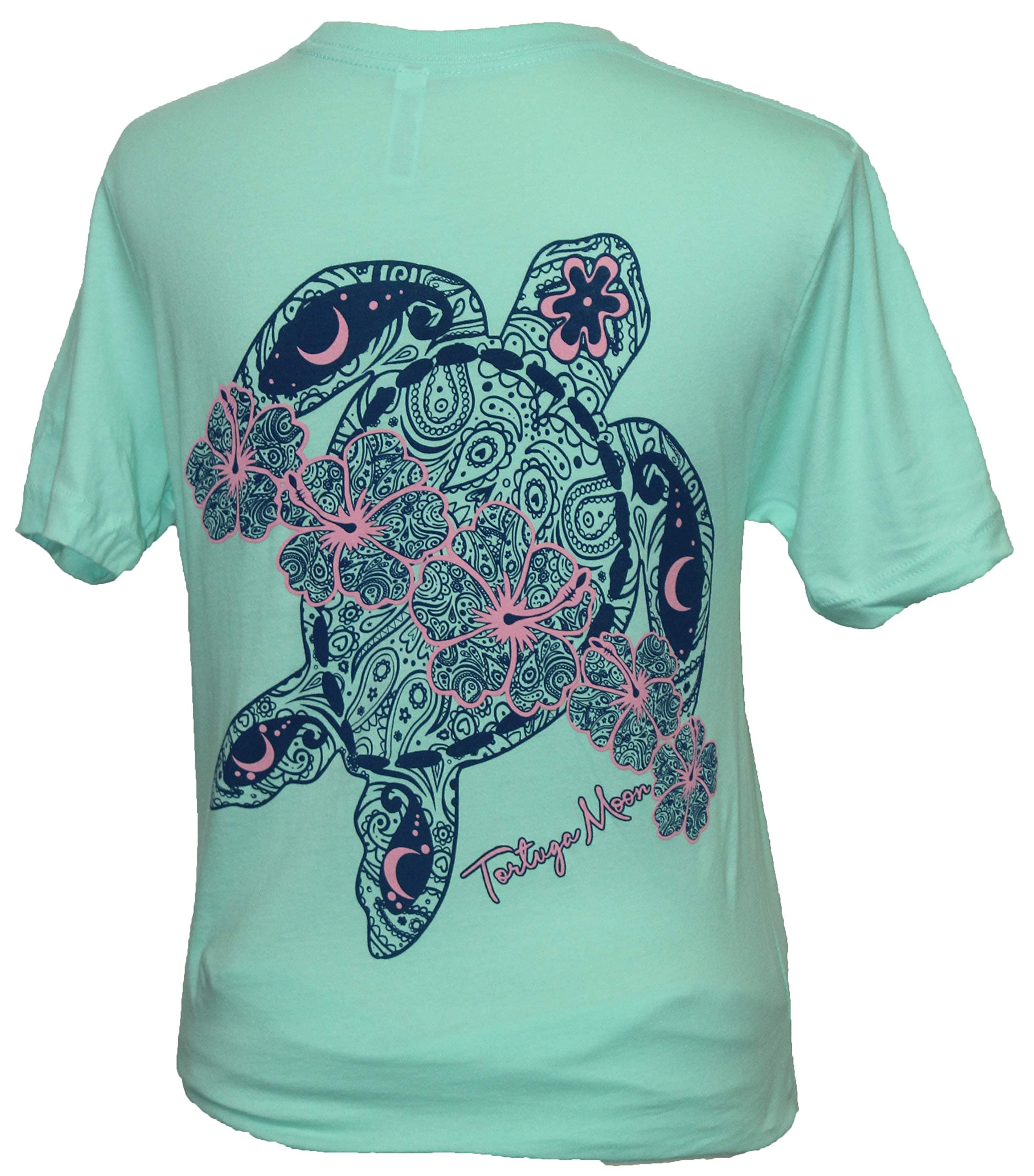 Tortuga Moon Flower Turtle Women's Short Sleeve Shirt + Floral Print + Women + Summer + Comfortable Fit + Sizes S-XXXL +