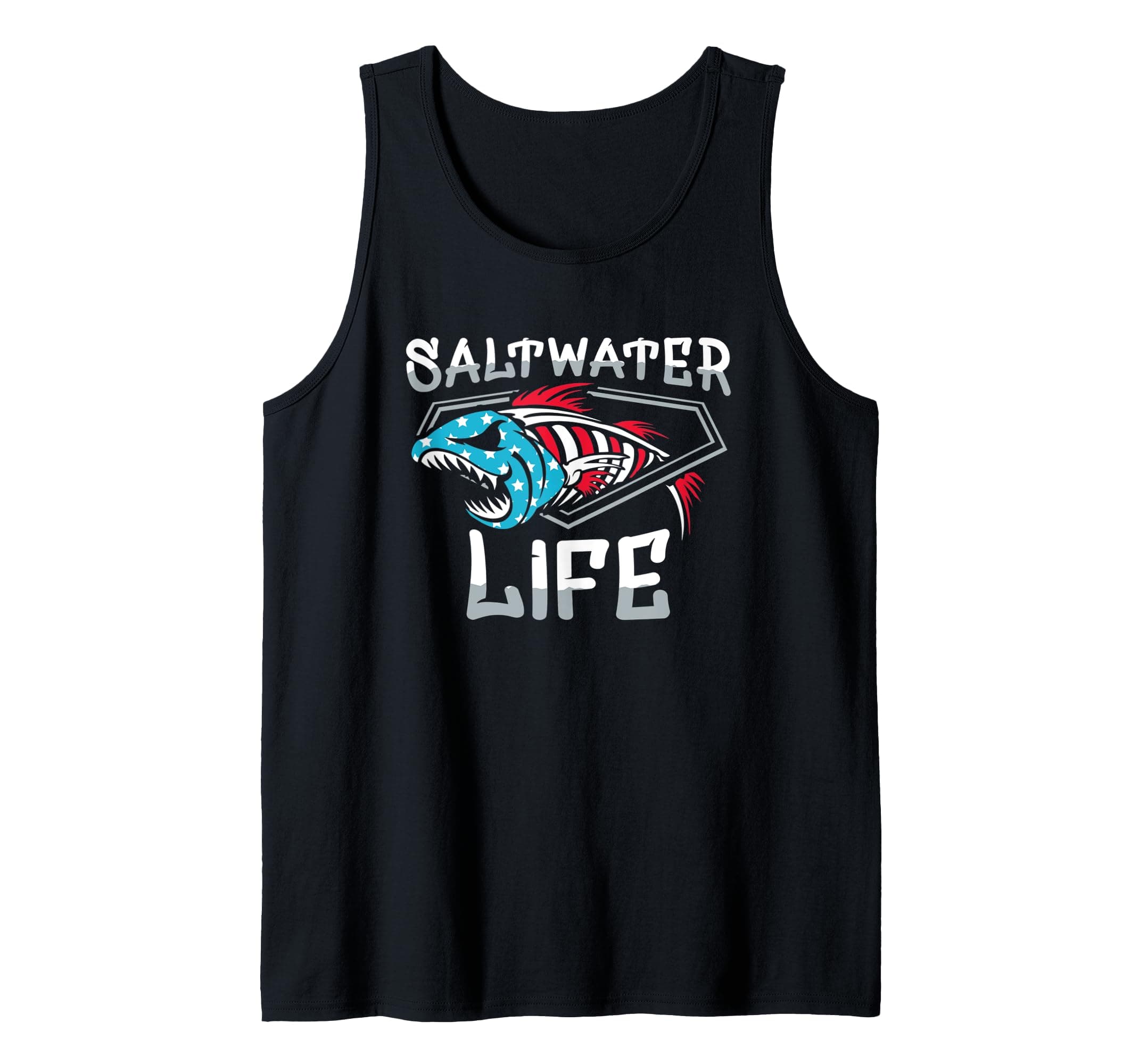 Saltwater Life Fishing Tank Top for Men OEKO-TEX STANDARD 100 Outdoor Activities Comfortable Saltwater Life Tees